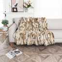 Real Fur Blanket Throw for Couch Tan Fur Throw Blanket Fuzzy Fluffy Super Soft Furry Plush Decorative Comfy Shag Thick Sherpa Shaggy Throws and Blankets for Sofa, Bed, 103.94x92.13inch