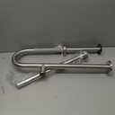 Toilet Support Rail 23.4X 28 Inch, Munzong Anti-Slip Satin Brushed Nickel Handicap Grab Bar for Bathroom, Stainless Steel Knurled Safety handrails with Leg for Elderly Disabled Pregnant-1.25’Tube