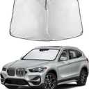 EcoNour Windshield Sun Shade Compatible for BMW X1 20162022 | Compact SUV Front Window Sunshade | Foldable Sun Visor Cover | Blocks UV Rays & Reduces Heat