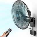 Ehiair 18" Wall Mounted Fan with Thermostat & Remote, Oscillating Fan