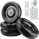 13-Inch Gorilla Cart Tires - Heavy Duty Replacement Tires for Gori-lla Carts, 13" Flat Free Tire Fit Gorilla Cart, Wheelbarrow Garden Wagon Cart, Hand Trucks and Utility Cart (4-Pack)