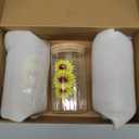 Layhit 3 Pcs Sunflower Glass Canister Set Clear Lemon Kitchen Storage Jars with Airtight Bamboo Lid for Coffee Bean Cookie Candy Tea Flour Farmhouse Home Countertop 24oz