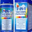 Pool Test Strips 7-in-1 (150Pcs)| Hot Tub Test Strips for Swimming Pool & Spa | Pool Water Testing Kit for Chlorine, Bromine, Ph, Hardness, More - All in 1 Swimming Pool Test Strips