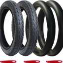 Libereco 2 Pack Electrc Bike Tire 14x2.125 (57-254 for 10" Rim) with 2 Bent Valve Tubes 3 Tire Levers Anti-Slip Folding E-Bike Tire, Kids Bike Tire