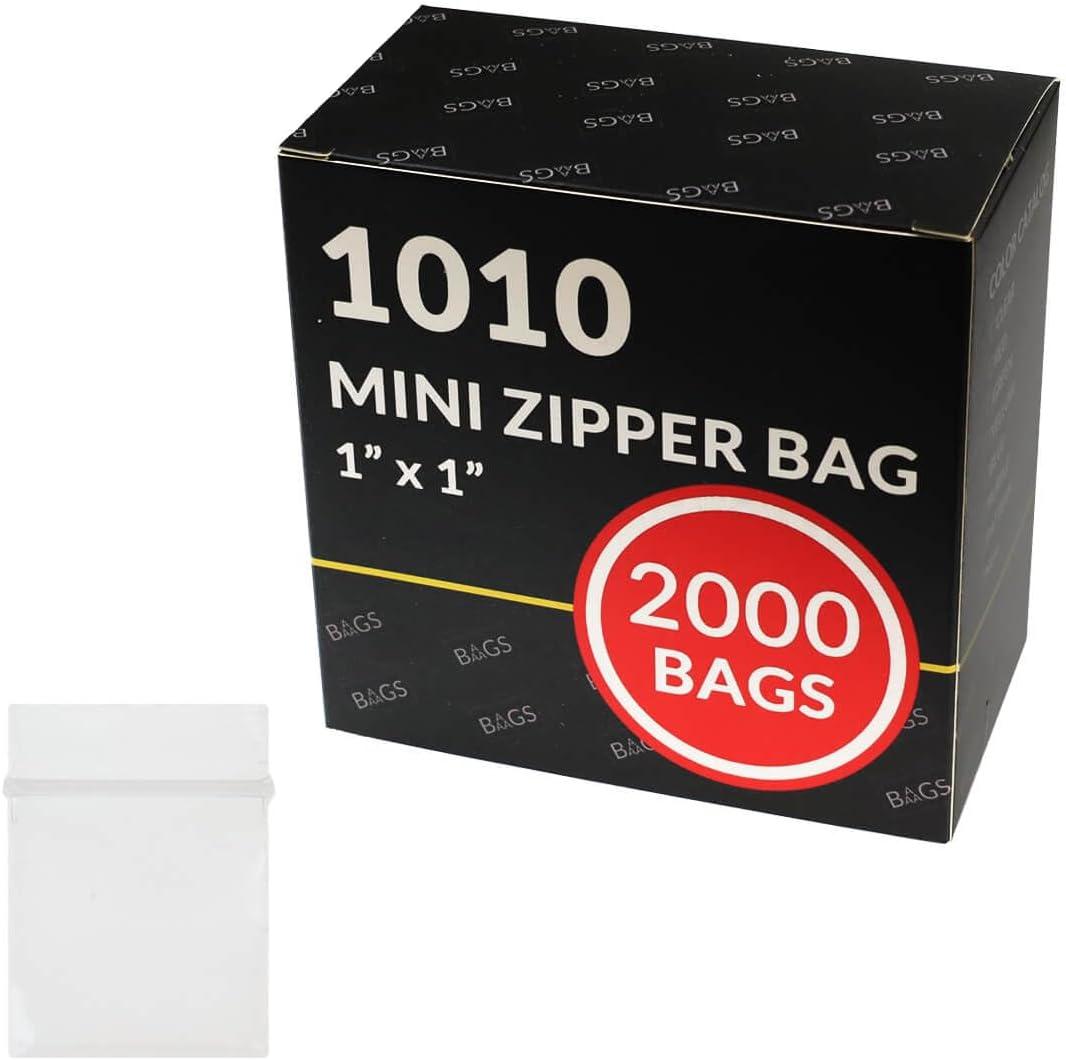 2000 Pcs Mini Zip Bags, 1"x1" Clear Small Reclosable Plastic Bags, Poly Resealable Bags For Jewelry, Beads, Crafts and Small Accessories