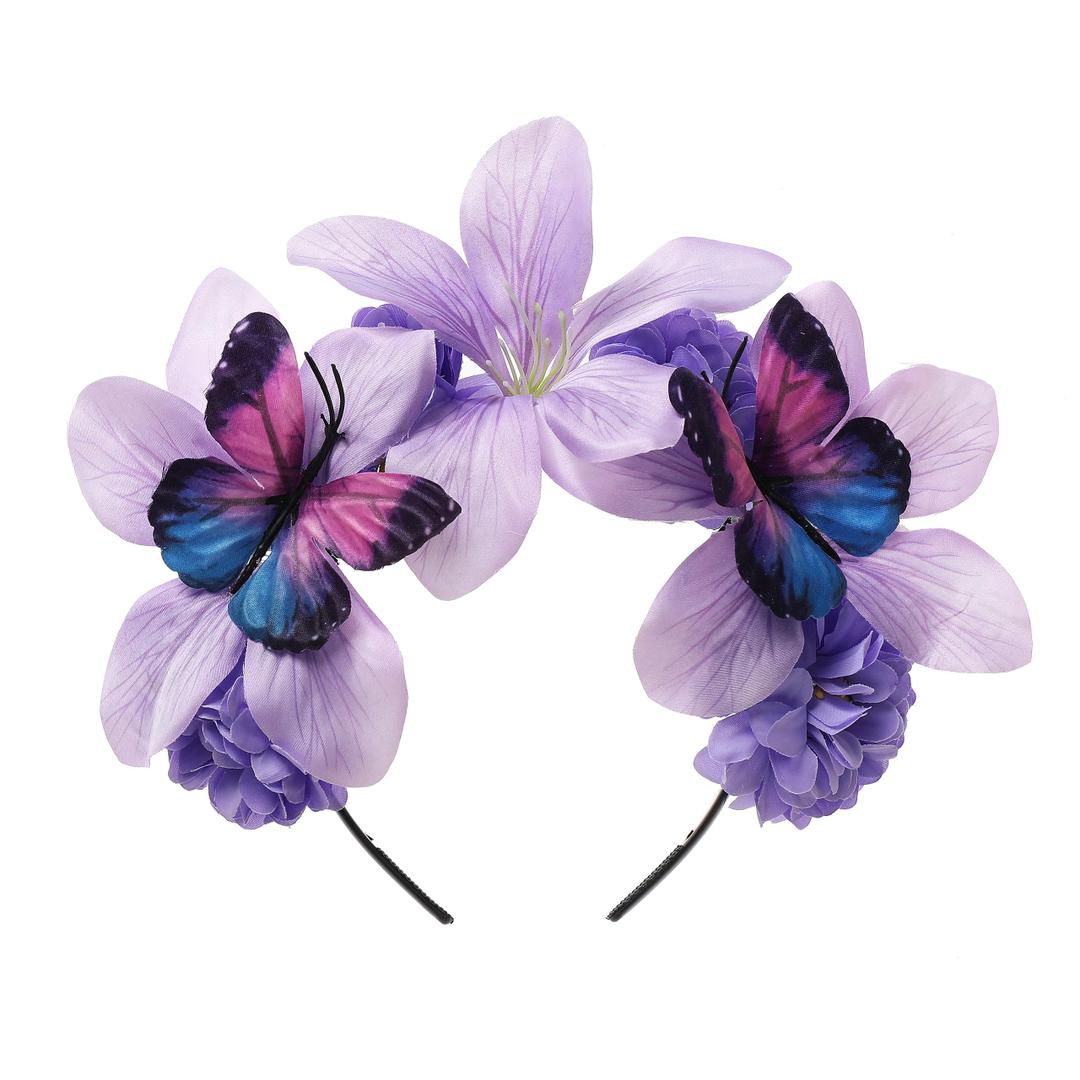 Coucoland Flower Headband for Women - Butterfly Monarch Tea Party Kentucky Fascinators Hat Halloween Costume Headpiece