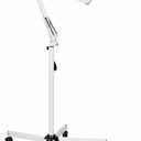 Professional Magnifying Lamp with UV Light, 5X Optical Glass Lens, Adjustable LED Brightness, 360 Swivel Wheels, Extendable Arm, Ideal for Detail Work by Tattoo Artists, Lash Extension Experts