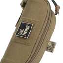 OneTigris Eyeglasses Hard Case Tactical Molle Zipper Sunglasses Carrying Case 1000D Nylon with Clip (Coyote Brown)