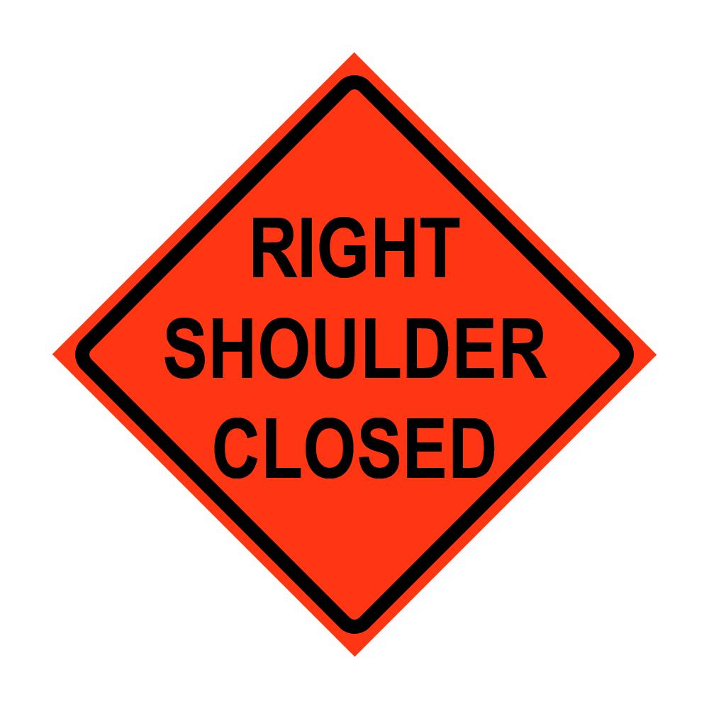 Roll-Up Sign-48" Nonreflective Vinyl-Right Shoulder Closed