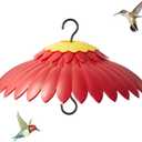 Beserie Squirrel Baffle Hummingbird Feeder Shade Cover Dome Shield Hang from Bird Feeders for Outdoors Squirrel Proof Protect Feed Red Yellow Attract Hummingbirds Moat Proof-14inch(Red)