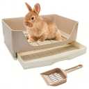 BWOGUE Large Rabbit Litter Box Toilet,Potty Trainer Corner Bedding with Drawer Larger Pet Pan for Adult Guinea Pigs, Rabbits, Hamster, Chinchilla, Ferret, Galesaur, Small Animals(White)