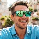 Meeloog Polarized Fit Over Glasses Sunglasses for Men Women, UV Protection Sports Wrap Around for Driving Cycling Fishing