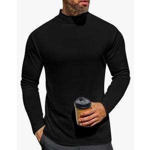Ekouaer Men's Mock Turtleneck Long Sleeve Turtle Neck Tops Lightweight Undershirt Thermal Sweater Shirts, 2XL