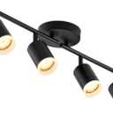 Bojim Flexible Led Track Lighting, 4-Light Black Track Lighting Fixtures Ceiling, Ceiling Spotlight with Foldable Light Arms for Kitchen, Closet, Bedroom(GU10 Socket, Bulbs Not Included)
