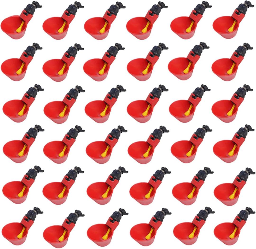 Double Wood 36Pack Fully Automatic Poultry Drinking Machine Chicken Drinking Cup, Chicken Drinking Watering Cups/Poultry Drinking Machine (36)