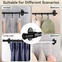 ANDGOO 10 Pack No Drill Curtain Rod Brackets, Renter Friendly Self Adhesive Curtain Rod Holders, Heavy Duty No Drilling Curtain Rod Hooks for Apartment Bedroom Bathroom Dorm Classroom Kitchen (Black)