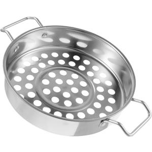 Housoutil Big Hole Colander with Handle, Stainless Steel Colander Strainer, Kitchen Colander Great for Spaghetti, Noodles, Vegetables and Fruits (28.5X20.5X3.5CM, Silver)