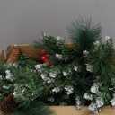 Christmas Garland with Lights, 50 LEDs 9FT Prelit Garland Battery Operated Outdoor Indoor Christmas Decorations Lighted Garland for Stairs Railing Fireplace Mantle Front Door Home Holiday Decor