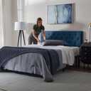 Lucid Mid-Rise Upholstered Headboard - Diamond Tufted - Padded Polyester - Adjustable Height from 34” to 46” - Easy Assembly - Bed Frame or Wall Mount - Sturdy - Cobalt - Twin / Twin XL Size