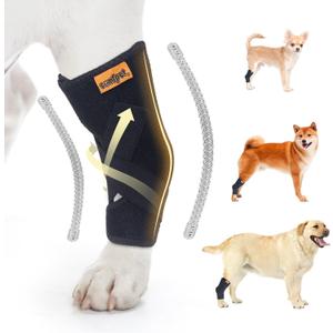 Dog Hock Brace for Small Dogs (5-15 lbs), Adjustable Hind Leg Support Wrap for Chihuahua, Pomeranian, Yorkie, Arthritis, ACL Tears & Lameness Relief - Size S