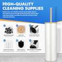 Compact Toilet Brush and Holder 2 Pack,SetStainless Steel Handle Toilet Brush,Deep Cleaning,Durable Nylon bristles,Splash-Proof Design(White&Black)