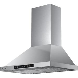 Wall Mount Range Hood 30 inch, 980 CFM Kitchen Vent Hoods Ducted/Ductless Range Hood,with Gesture Sensing & Touch Control Switch Panel, 3 Speed Exhaust Fan Permanent Filter