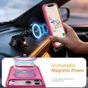 Magnetic for iPhone 17 Pro Max Case, [Compatible with Magsafe] [Military-Grade Protection] [Translucent Matte] Anti-Scratch Back, Non-Slip, Shockproof Protective Phone Cover 6.9", Hot Pink
