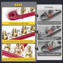MOFEEZ Power Distribution Block Bus Bar, 6 x 5/16" Posts, 10 x #8 Screws Terminals, Max 48V 250A (Pair, Red & Black)