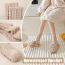 Womens Cozy Crew Socks Soft Winter Sleeping Christmas Fuzzy Ankle Socks 3 Pairs Size 5-10 (Solid Color a)