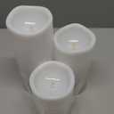 Flameless Candles with Remote, Battery Operated Wax LED Flickering Candles - Set of 3 (White) with Timer for Home Decor, Perfect for Christmas Party White