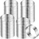 Mumufy 20 Pcs Perforated Tart Rings Round Stainless Steel Tart Rings for Baking Nonstick Metal Round Cake Ring for Pastry French Dessert Mousse Food Crisp Home Food Making Tool (4'')