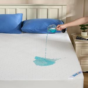 BEDLORE Queen Mattress Protector, Waterproof Noiseless Mattress Cover with Deep Pocket for 6-18 inches Mattress, Soft Breathable Mattress Pad Machine Washable (White)