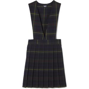 French Toast Girls' Big V-Neck Jumper (6, Green Plaid)