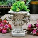 Cherub Angel Planters, Cherub Planter Flower Pots with Drain Hole for All House Plants, Patio Yard Decor, Polyresin, 8.46" H
