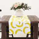 Lovely Modern Banana Print Table Runner, Kitchen Dining Table Decor, Tropical Fruit Palm Leaves Table Runners for Indoor Outdoor Home Farmhouse Holiday Party Decoration, 13 x 72 Inch Everyday (Multicolored463)