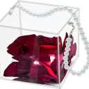 1 Pc Flower Girl Basket Wedding Basket Petals basket with Pearl Handle Acrylic Flower Holder for Confetti, Wedding Decoration(Pearl)