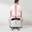 Master Massage Ergonomic Saddle Chair-Saddle Stool- Hydraulic Swivel Rolling Chair-Salon Clinical Tattoo Dentist Clinic Stool, Spas, Salons Stools, Workshop Office-Black