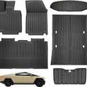 TPE Floor Mats Full Set 6-Piece for Tesla Cybertruck Premium Odorless All-Weather Floor Liners with Full Coverage for Front Seats, Second Row, Frunk, Cargo & Truck Bed Durable Interior Protection
