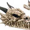 PTC 8.08 Inch Horned Dragon Skull with Fang Teeth Box Statue Figurine