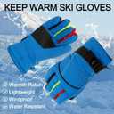 Kids Snow Gloves for Skiing Kids Mitten Winter Waterproof Girls and Boys Snow Gloves for Winter Cold Weather (3-6 years old, Blue)