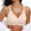 OEAK Womens Wireless Bras Push Up Support Full Coverage Bralettes No Underwire Bra Comfortable Everyday Seamless Tshirt Bras M