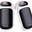 Rechargeable Hand Warmer 2 Pack, LED Display & 4 Levels, Ultrathin Electric Hand Warmers Portable USB Pocket Heater Fits Gloves for Hunting Essentials, Camping, Raynauds, Gifts for Christmas