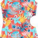 Kanu Surf Girls' Cori Beach Sport One Shoulder Side Cut UPF 50 1pc Swimsuit (10, Nellie Coral)