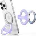 JOYROOM Magnetic Phone Grip, Silicone Finger Loop Grip [Stylish Twinkle][Glitter] Phone Grip for Magsafe, for iPhone 17/16/ 15/14/ 13/12 Series, Purple