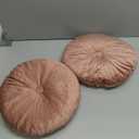 Namalu 2 Pcs Round Throw Pillow 13.8 Inch Decorative Round Velvet Floor Pillows Pumpkin Throw Pillows with Center Button for Thanksgiving Home Decor Living Room Sofa Couch Bed Chair (Pink)