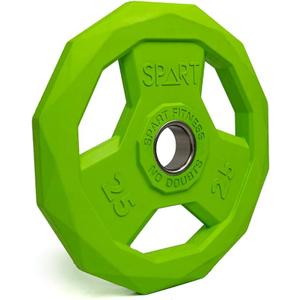 SPART Color Coded Weight Plate 2-Inch Rubber Coated Olympic Grip Plate for Barbell, Solid Cast Iron Weight Plates for Strength Training, Weightlifting, Crossfit, Home Gym, 2.5LB/5LB/10LB/25LB/35LB/45LB, Pair