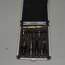 Rocaris 5 Pack Step Drill Bit & 5 Pack Countersink Drill Bit Set, Titanium Coated, 50 Sizes of Step Bit for Metal with Aluminum Case, Multiple Hole Stepped Up Bits for DIY