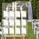 Wedding Seating Chart Display Board, 24x18Inches Acrylic Table Seating Chart for Wedding Reception, Clear Wedding Sign Seating Chart, Welcome Find Your Seat Display Board (Transparent)