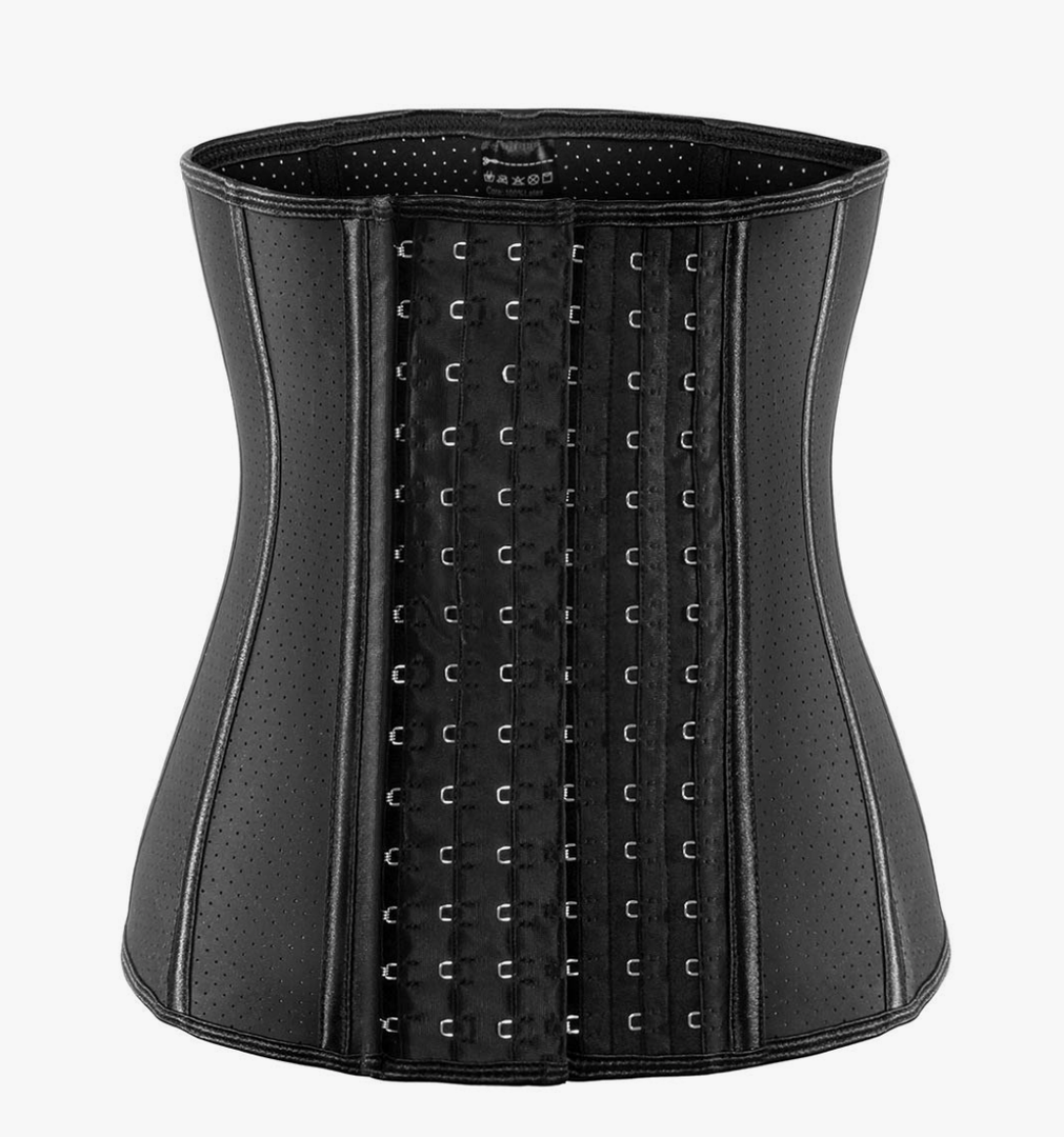 ECOWALSON Waist Trainer for Women Corset Cincher Body Shaper Girdle Trimmer with Steel Bones Extender B-Black Small
