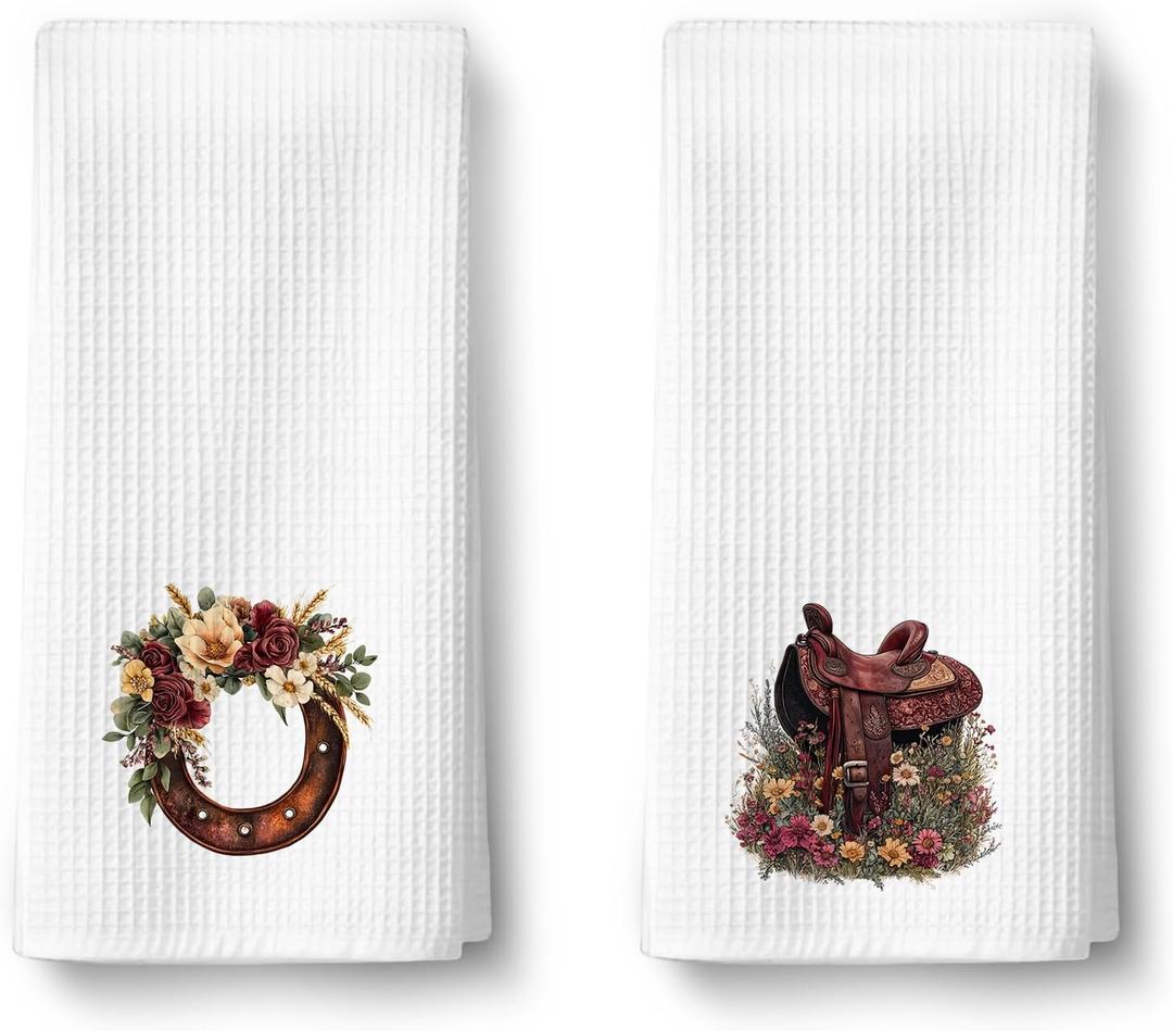 BAYOGITA Western Christian Kitchen Towels Gifts Decor, Retro Cowgirl Dish Tea Towel for Kitchen, Esther 4:14 Bible Verse Decor Hand Towels for Bathroom, Preppy Western Christian Gifts, 16x24 Inch